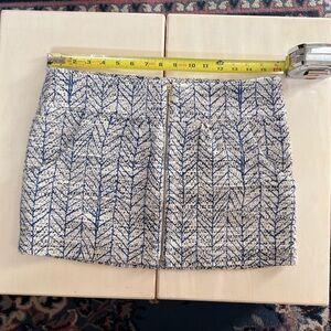 Sézane Blue and White Patterned skirt